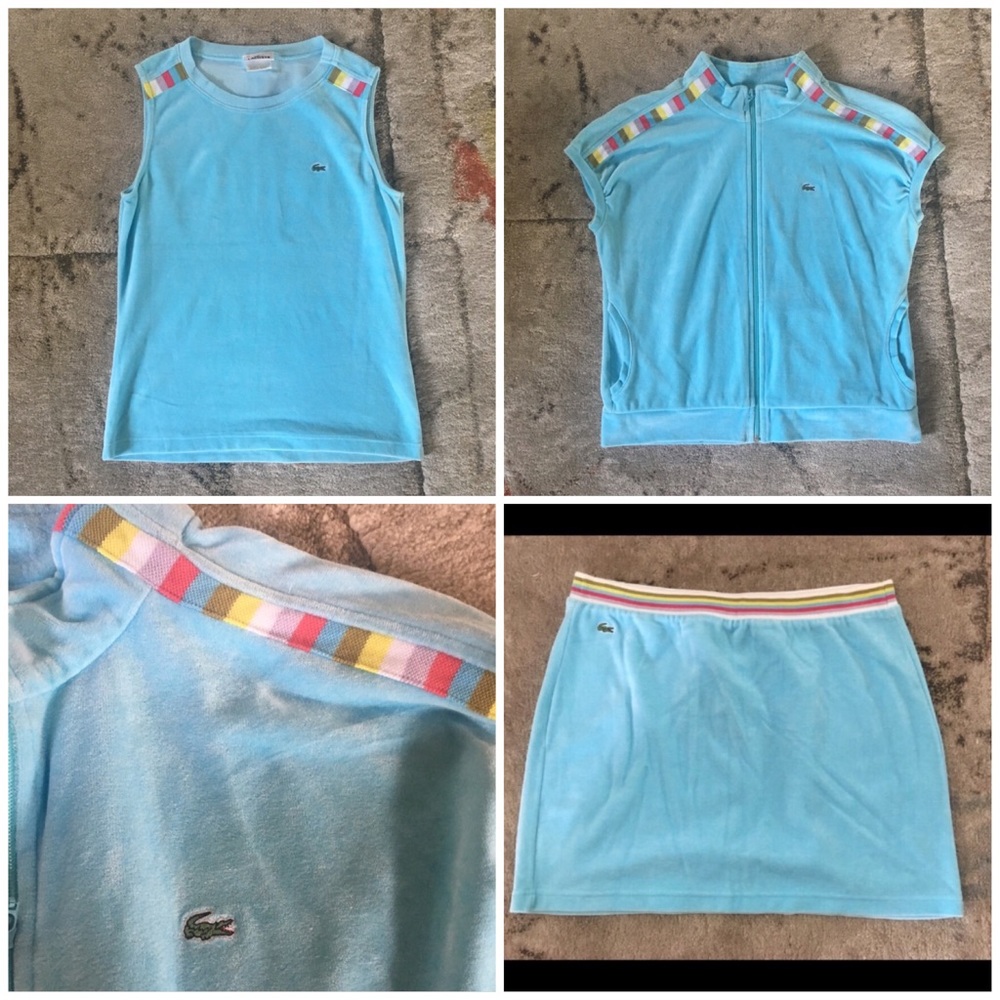 EUC LACOSTE 3-Piece Velour Tennis Set